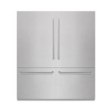 ZLINE 72 in. 39.6 cu. ft. French Door Built-In Bottom Freezer Refrigerator with Water Dispensers and Ice Makers in DuraSnow® Stainless Steel (RBIT-SN-72) - (RBITSN72) -