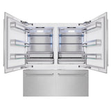 ZLINE 72 in. 39.6 cu. ft. French Door Built-In Bottom Freezer Refrigerator with Water Dispensers and Ice Makers in DuraSnow® Stainless Steel (RBIT-SN-72) - (RBITSN72) -