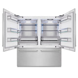 ZLINE 72 in. 39.6 cu. ft. French Door Built-In Bottom Freezer Refrigerator with Water Dispensers and Ice Makers in DuraSnow® Stainless Steel (RBIT-SN-72) - (RBITSN72) -