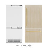 ZLINE Autograph Edition 36 in. 19.8 cu. ft. Panel Ready Built-In Bottom Freezer Refrigerator with Water Dispenser and Ice Maker with Champagne Bronze Accents (RBITZ-36-CB) - (RBITZ36CB) -