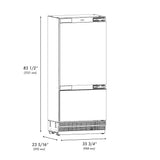 ZLINE Autograph Edition 36 in. 19.8 cu. ft. Panel Ready Built-In Bottom Freezer Refrigerator with Water Dispenser and Ice Maker with Polished Gold Accents (RBITZ-36-G) - (RBITZ36G) -