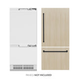 ZLINE Autograph Edition 36 in. 19.8 cu. ft. Panel Ready Built-In Bottom Freezer Refrigerator with Water Dispenser and Ice Maker with Matte Black Accents (RBITZ-36-MB) - (RBITZ36MB) -