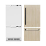 ZLINE Autograph Edition 36 in. 19.8 cu. ft. Panel Ready Built-In Bottom Freezer Refrigerator with Water Dispenser and Ice Maker with Matte Black Accents (RBITZ-36-MB) - (RBITZ36MB) -