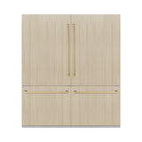 ZLINE Autograph Edition 72 in. 39.6 cu. ft. Panel Ready French Door Built-In Bottom Freezer Refrigerator with Water Dispensers and Ice Makers and Champagne Bronze Accents (RBITZ-72-CB) - (RBITZ72CB) -