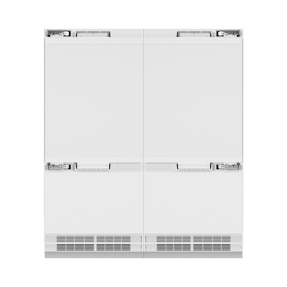 ZLINE Autograph Edition 72 in. 39.6 cu. ft. Panel Ready French Door Built-In Bottom Freezer Refrigerator with Water Dispensers and Ice Makers and Polished Gold Accents (RBITZ-72-G) - (RBITZ72G) -