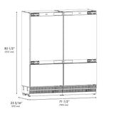 ZLINE Autograph Edition 72 in. 39.6 cu. ft. Panel Ready French Door Built-In Bottom Freezer Refrigerator with Water Dispensers and Ice Makers and Polished Gold Accents (RBITZ-72-G) - (RBITZ72G) -