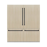 ZLINE Autograph Edition 72 in. 39.6 cu. ft. Panel Ready French Door Built-In Bottom Freezer Refrigerator with Water Dispensers and Ice Makers and Matte Black Accents (RBITZ-72-MB) - (RBITZ72MB) -