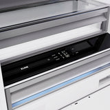 ZLINE Autograph Edition 36 in. 19.8 cu. ft. Built-In Bottom Freezer Refrigerator with Water Dispenser and Ice Maker in Black Stainless Steel and Polished Gold Accents (RBITZ-BS-36-G) - (RBITZBS36G) -