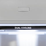 ZLINE Autograph Edition 72 in. 39.6 cu. ft. French Door Built-In Bottom Freezer Refrigerator with Water Dispensers and Ice Makers in DuraSnow® Stainless Steel and Matte Black Accents (RBITZ-SN-72-MB) - (RBITZSN72MB) -