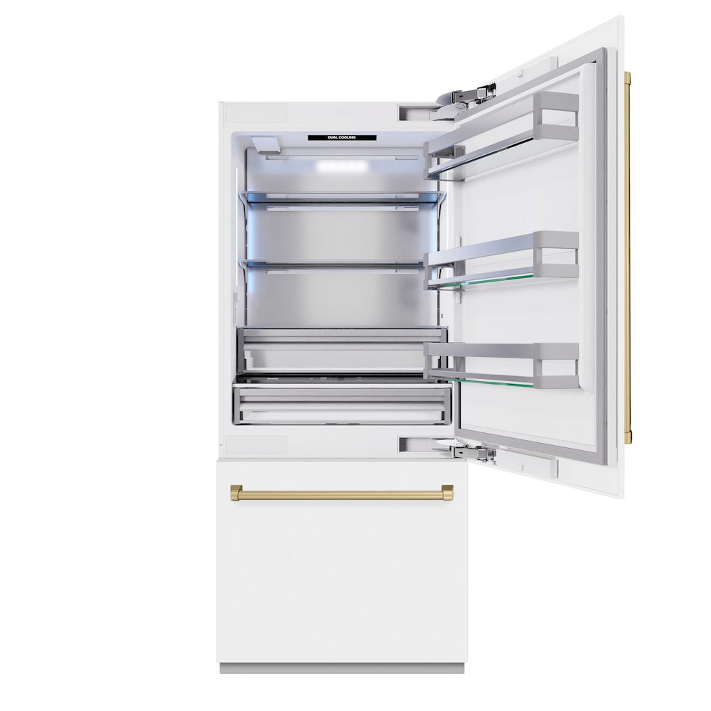 Autograph Edition 36 in. 19.8 cu. ft. Built-In Bottom Freezer Refrigerator with Water Dispenser and Ice Maker - (RBITZWM36CB) -