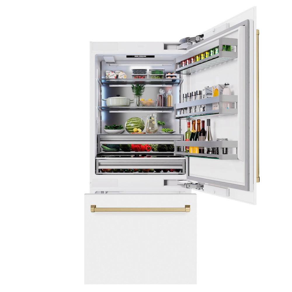 Autograph Edition 36 in. 19.8 cu. ft. Built-In Bottom Freezer Refrigerator with Water Dispenser and Ice Maker - (RBITZWM36CB) -