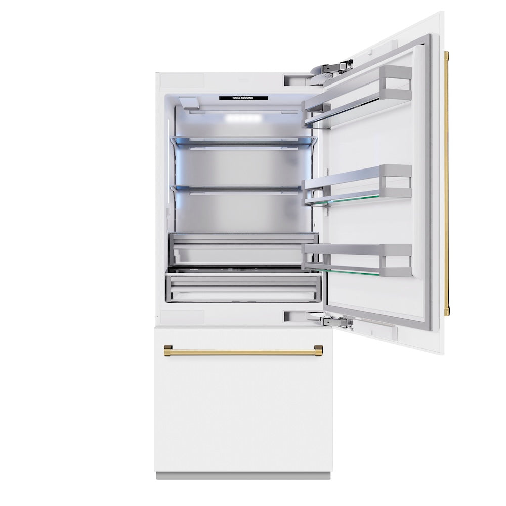 Autograph Edition 36 in. 19.8 cu. ft. Built-In Bottom Freezer Refrigerator with Water Dispenser and Ice Maker - (RBITZWM36G) -