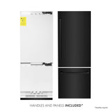 30"16.1 cu. ft. Built-In 2-Door Bottom Freezer Refrigerator with Internal Water and Ice Dispenser in Black Stainless Steel - (RBIVBS30) -