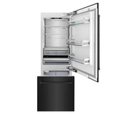 30"16.1 cu. ft. Built-In 2-Door Bottom Freezer Refrigerator with Internal Water and Ice Dispenser in Black Stainless Steel - (RBIVBS30) -