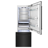 30"16.1 cu. ft. Built-In 2-Door Bottom Freezer Refrigerator with Internal Water and Ice Dispenser in Black Stainless Steel - (RBIVBS30) -