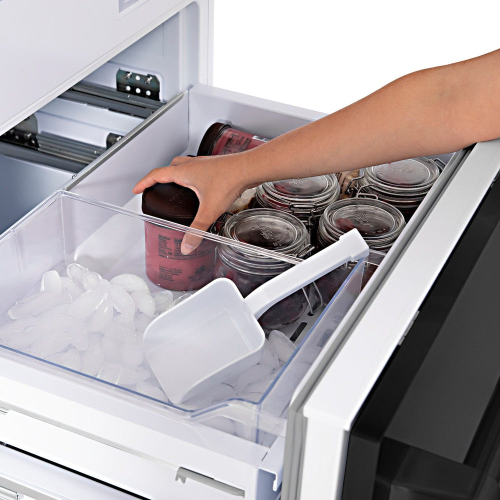 30"16.1 cu. ft. Built-In 2-Door Bottom Freezer Refrigerator with Internal Water and Ice Dispenser in Black Stainless Steel - (RBIVBS30) -