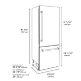 30"16.1 cu. ft. Built-In 2-Door Bottom Freezer Refrigerator with Internal Water and Ice Dispenser in Black Stainless Steel - (RBIVBS30) -