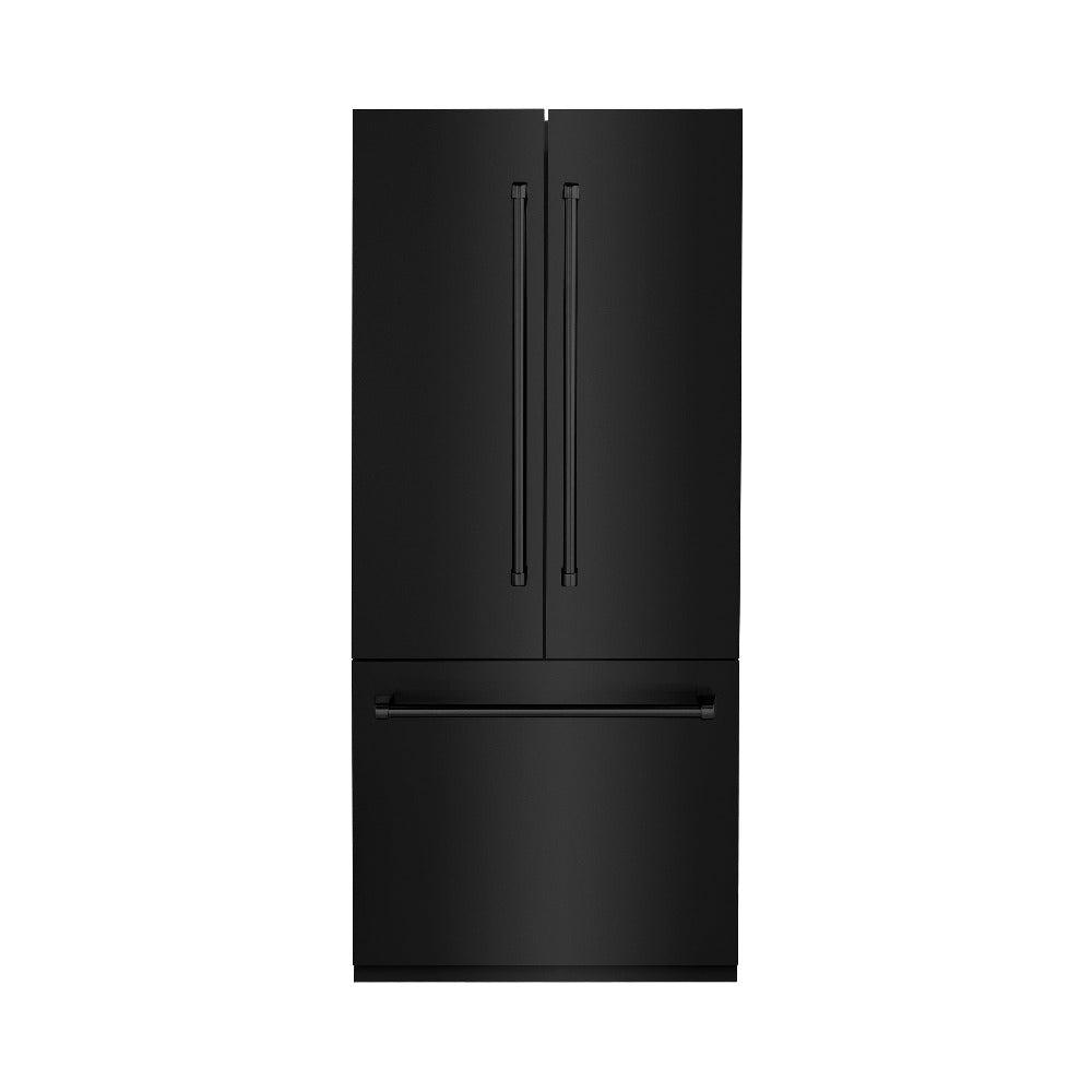 36"19.6 cu. ft. Built-In 3-Door French Door Freezer Refrigerator with Internal Water and Ice Dispenser in Black Stainless Steel - (RBIVBS36) -