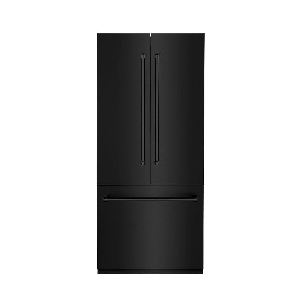 36"19.6 cu. ft. Built-In 3-Door French Door Freezer Refrigerator with Internal Water and Ice Dispenser in Black Stainless Steel - (RBIVBS36) -