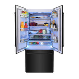 36"19.6 cu. ft. Built-In 3-Door French Door Freezer Refrigerator with Internal Water and Ice Dispenser in Black Stainless Steel - (RBIVBS36) -