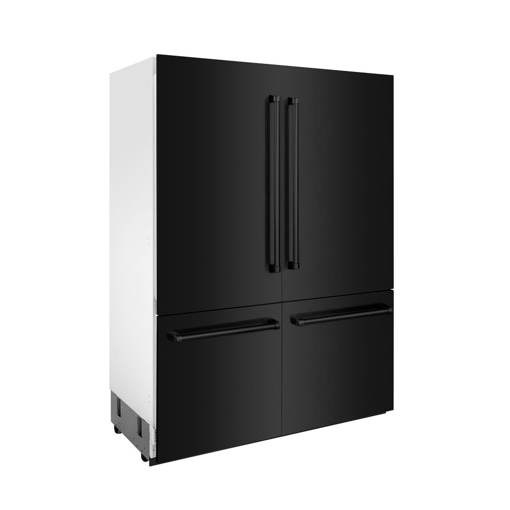 60"32.2 cu. ft. Built-In 4-Door French Door Refrigerator with Internal Water and Ice Dispenser in Black Stainless Steel - (RBIVBS60) -