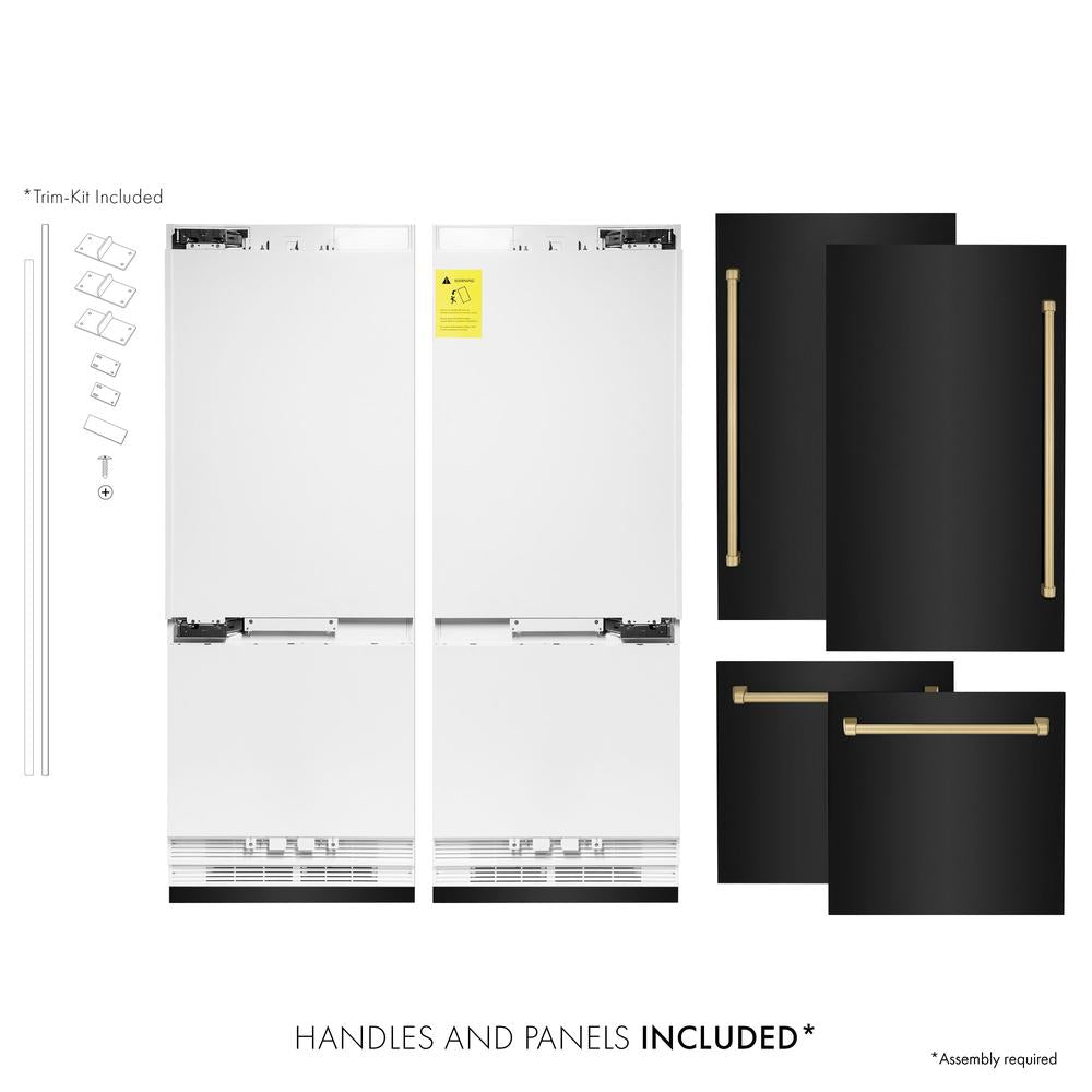 60"32.2 cu. ft. Built-In 4-Door French Door Refrigerator with Internal Water and Ice Dispenser in Black Stainless Steel - (RBIVBS60) -