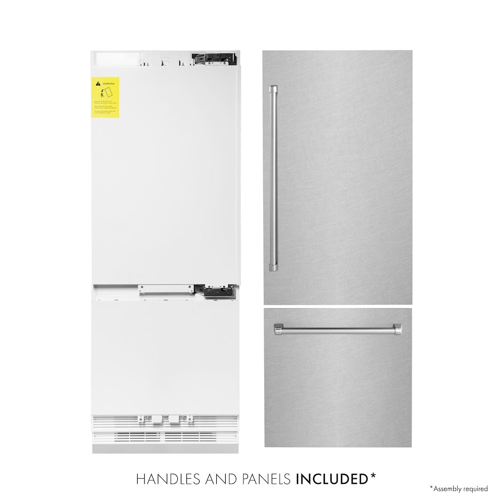 30"16.1 cu. ft. Built-In 2-Door Bottom Freezer Refrigerator with Internal Water and Ice Dispenser in Fingerprint Resistant Stainless Steel - (RBIVSN30) -