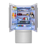 36"19.6 cu. ft. Built-In 3-Door French Door Refrigerator with Internal Water and Ice Dispenser in Fingerprint Resistant Stainless Steel - (RBIVSN36) -