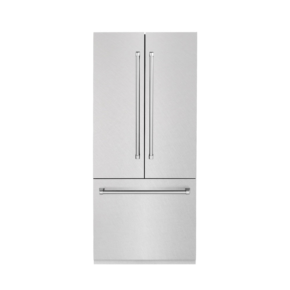 36"19.6 cu. ft. Built-In 3-Door French Door Refrigerator with Internal Water and Ice Dispenser in Fingerprint Resistant Stainless Steel - (RBIVSN36) -
