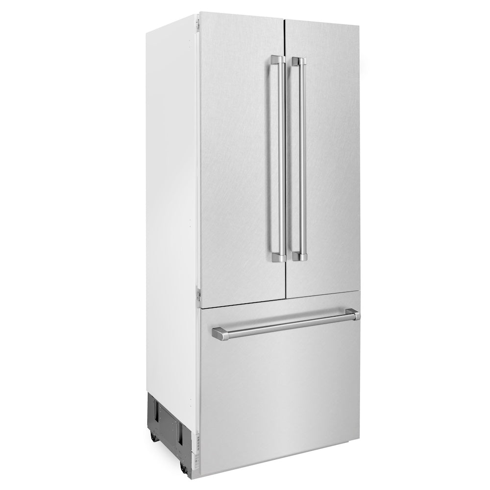 36"19.6 cu. ft. Built-In 3-Door French Door Refrigerator with Internal Water and Ice Dispenser in Fingerprint Resistant Stainless Steel - (RBIVSN36) -