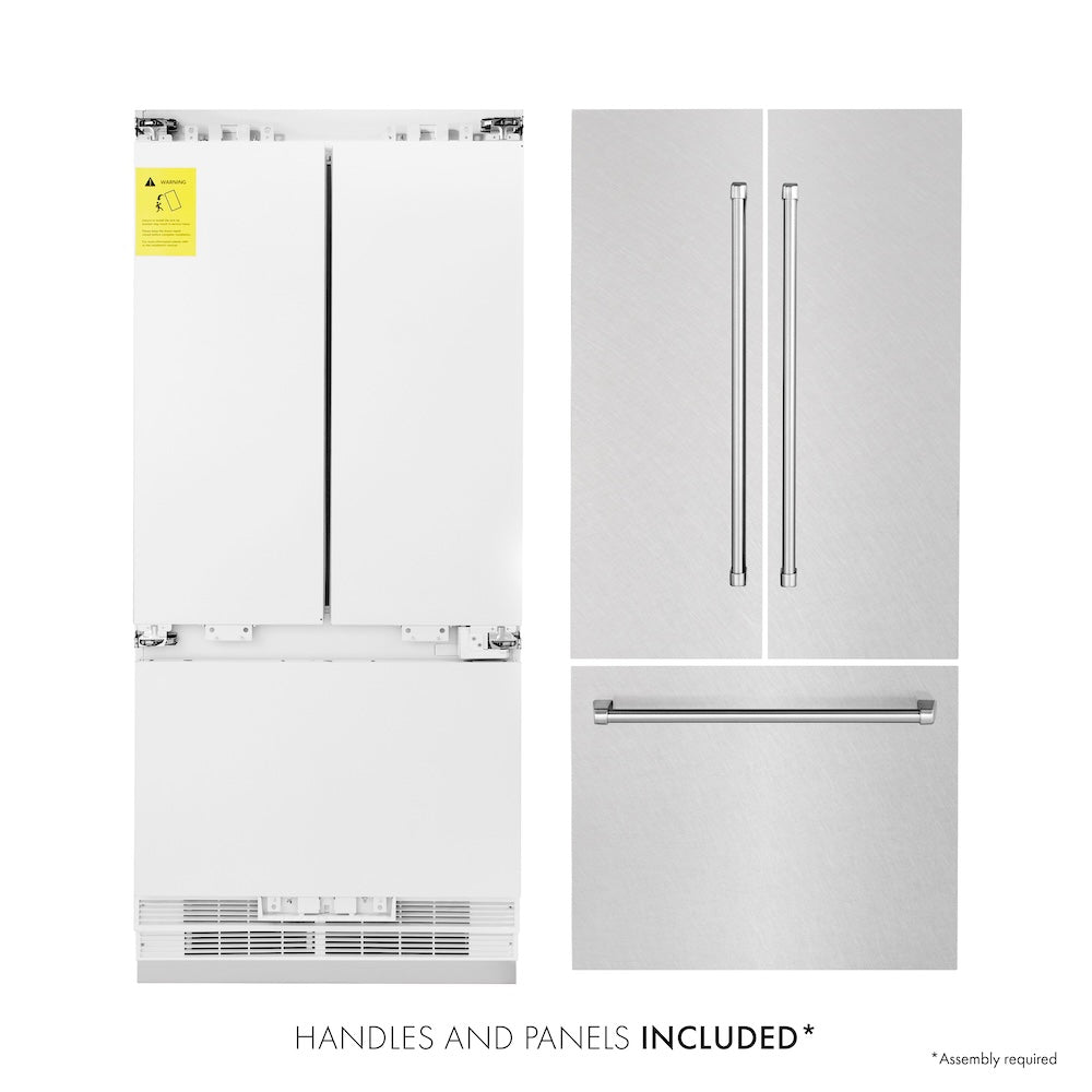 36"19.6 cu. ft. Built-In 3-Door French Door Refrigerator with Internal Water and Ice Dispenser in Fingerprint Resistant Stainless Steel - (RBIVSN36) -