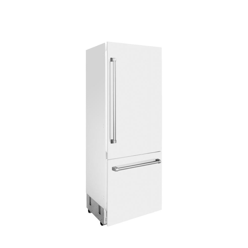 30"16.1 cu. ft. Built-In 2-Door Bottom Freezer Refrigerator with Internal Water and Ice Dispenser in White Matte - (RBIVWM30) -