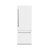30"16.1 cu. ft. Built-In 2-Door Bottom Freezer Refrigerator with Internal Water and Ice Dispenser in White Matte - (RBIVWM30) -