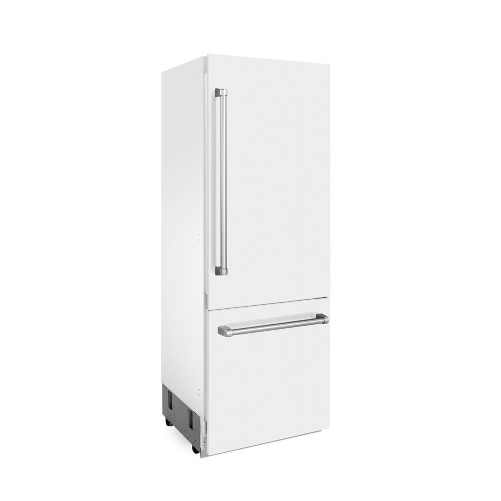 30"16.1 cu. ft. Built-In 2-Door Bottom Freezer Refrigerator with Internal Water and Ice Dispenser in White Matte - (RBIVWM30) -
