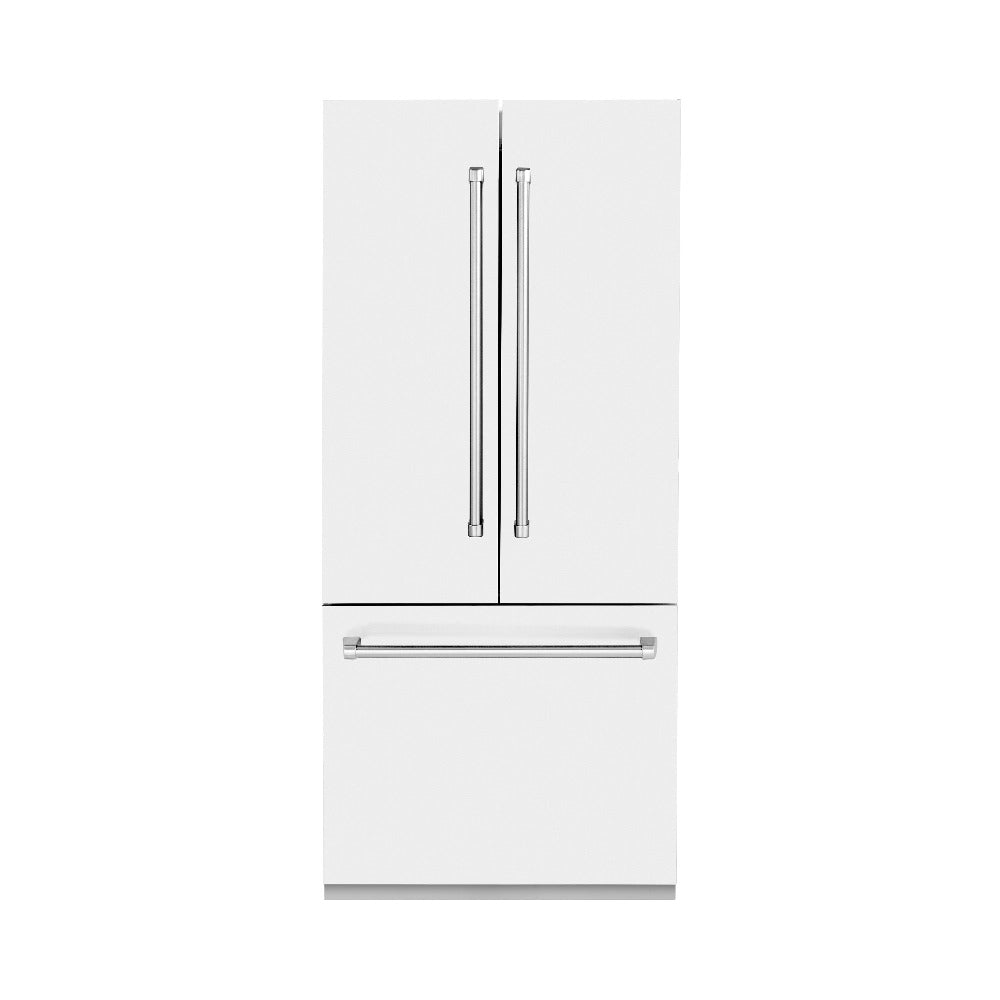 RBIVWM36- Zline 36 in. 3-Door French Door Refrigerator with Internal Ice & Water Dispenser with White Matte Panels - (RBIVWM36)