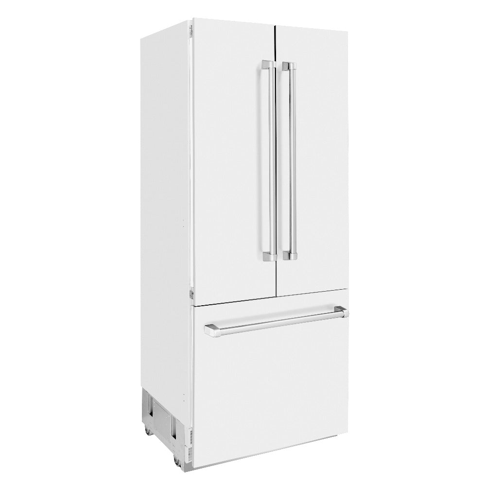 RBIVWM36- Zline 36 in. 3-Door French Door Refrigerator with Internal Ice & Water Dispenser with White Matte Panels - (RBIVWM36)