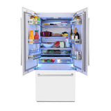 RBIVWM36- Zline 36 in. 3-Door French Door Refrigerator with Internal Ice & Water Dispenser with White Matte Panels - (RBIVWM36)
