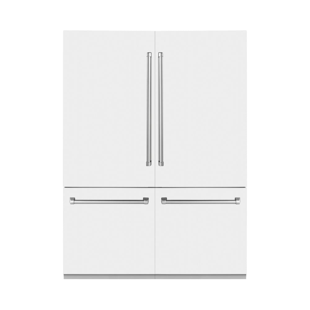 60"32.2 cu. ft. Built-In 4-Door French Door Refrigerator with Internal Water and Ice Dispenser in White Matte - (RBIVWM60) -