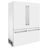 60"32.2 cu. ft. Built-In 4-Door French Door Refrigerator with Internal Water and Ice Dispenser in White Matte - (RBIVWM60) -