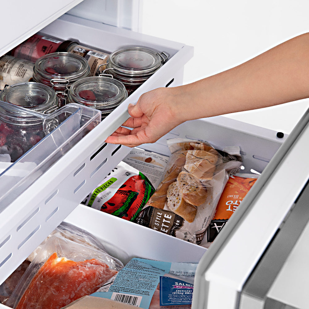 ZLINE Autograph Edition 30 in. 16.1 cu. ft. Panel Ready Built-In Bottom Freezer Refrigerator with Water Dispenser and Ice Maker with Matte Black Accents (RBIVZ-30-MB) - (RBIVZ30MB) -