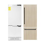 ZLINE Autograph Edition 30 in. 16.1 cu. ft. Panel Ready Built-In Bottom Freezer Refrigerator with Water Dispenser and Ice Maker with Matte Black Accents (RBIVZ-30-MB) - (RBIVZ30MB) -