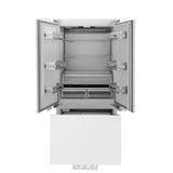 ZLINE Autograph Edition 36 in. 19.6 cu. ft. Panel Ready French Door Built-In Bottom Freezer Refrigerator with Water Dispenser and Ice Maker with Champagne Bronze Accents (RBIVZ-36-CB) - (RBIVZ36CB) -