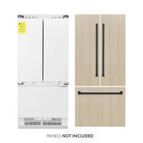 ZLINE Autograph Edition 36 in. 19.6 cu. ft. Panel Ready French Door Built-In Bottom Freezer Refrigerator with Water Dispenser and Ice Maker with Matte Black Accents (RBIVZ-36-MB) - (RBIVZ36MB) -