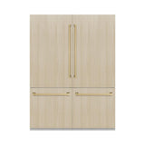 ZLINE Autograph Edition 60 in. 32.2 cu. ft. Panel Ready French Door Built-In Bottom Freezer Refrigerator with Water Dispenser and Ice Maker with Champagne Bronze Accents (RBIVZ-60-CB) - (RBIVZ60CB) -