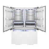 ZLINE Autograph Edition 60 in. 32.2 cu. ft. Panel Ready French Door Built-In Bottom Freezer Refrigerator with Water Dispenser and Ice Maker with Champagne Bronze Accents (RBIVZ-60-CB) - (RBIVZ60CB) -