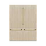 ZLINE Autograph Edition 60 in. 32.2 cu. ft. Panel Ready French Door Built-In Bottom Freezer Refrigerator with Water Dispenser and Ice Maker with Polished Gold Accents (RBIVZ-60-G) - (RBIVZ60G) -