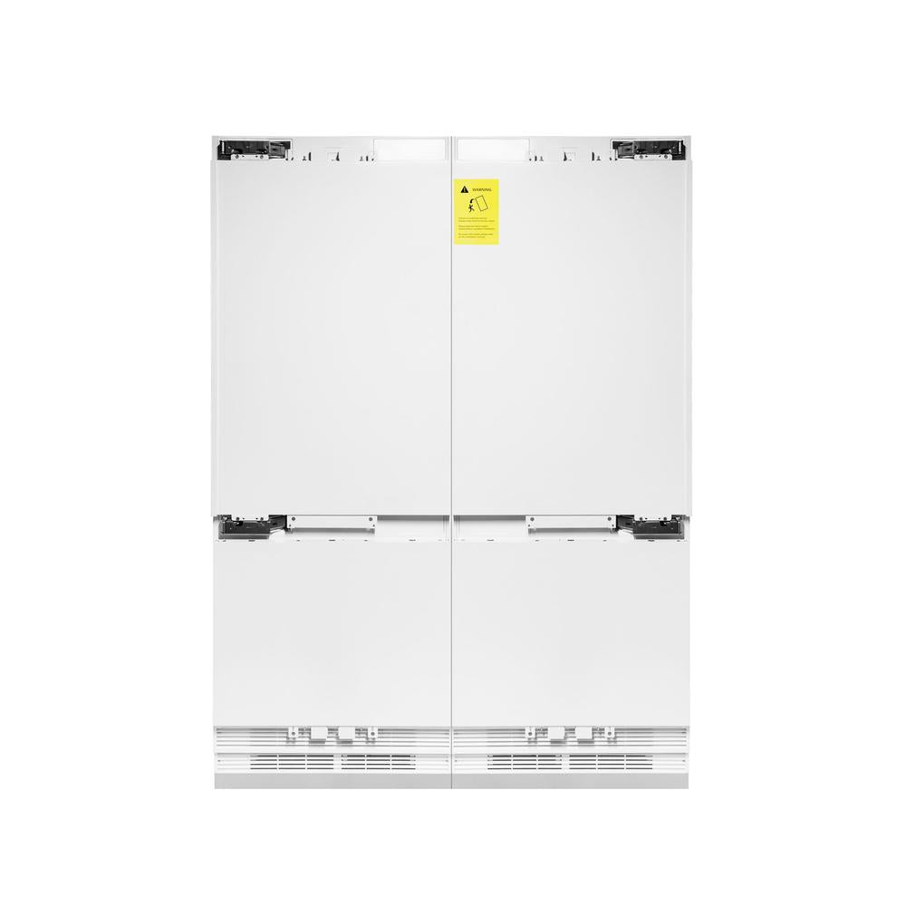 ZLINE Autograph Edition 60 in. 32.2 cu. ft. Panel Ready French Door Built-In Bottom Freezer Refrigerator with Water Dispenser and Ice Maker with Matte Black Accents (RBIVZ-60-MB) - (RBIVZ60MB) -