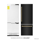 30”Autograph Edition 16.1 cu. ft. Built-in 2-Door Bottom Freezer Refrigerator with Internal Water and Ice Dispenser in Black Stainless Steel with Champagne Bronze Accents - (RBIVZBS30CB) -
