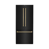 36”Autograph Edition 19.6 cu. ft. Built-in 3-Door French Door Refrigerator with Internal Water and Ice Dispenser in Black Stainless Steel with Champagne Bronze Accents - (RBIVZBS36CB) -
