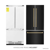 36”Autograph Edition 19.6 cu. ft. Built-in 3-Door French Door Refrigerator with Internal Water and Ice Dispenser in Black Stainless Steel with Champagne Bronze Accents - (RBIVZBS36CB) -